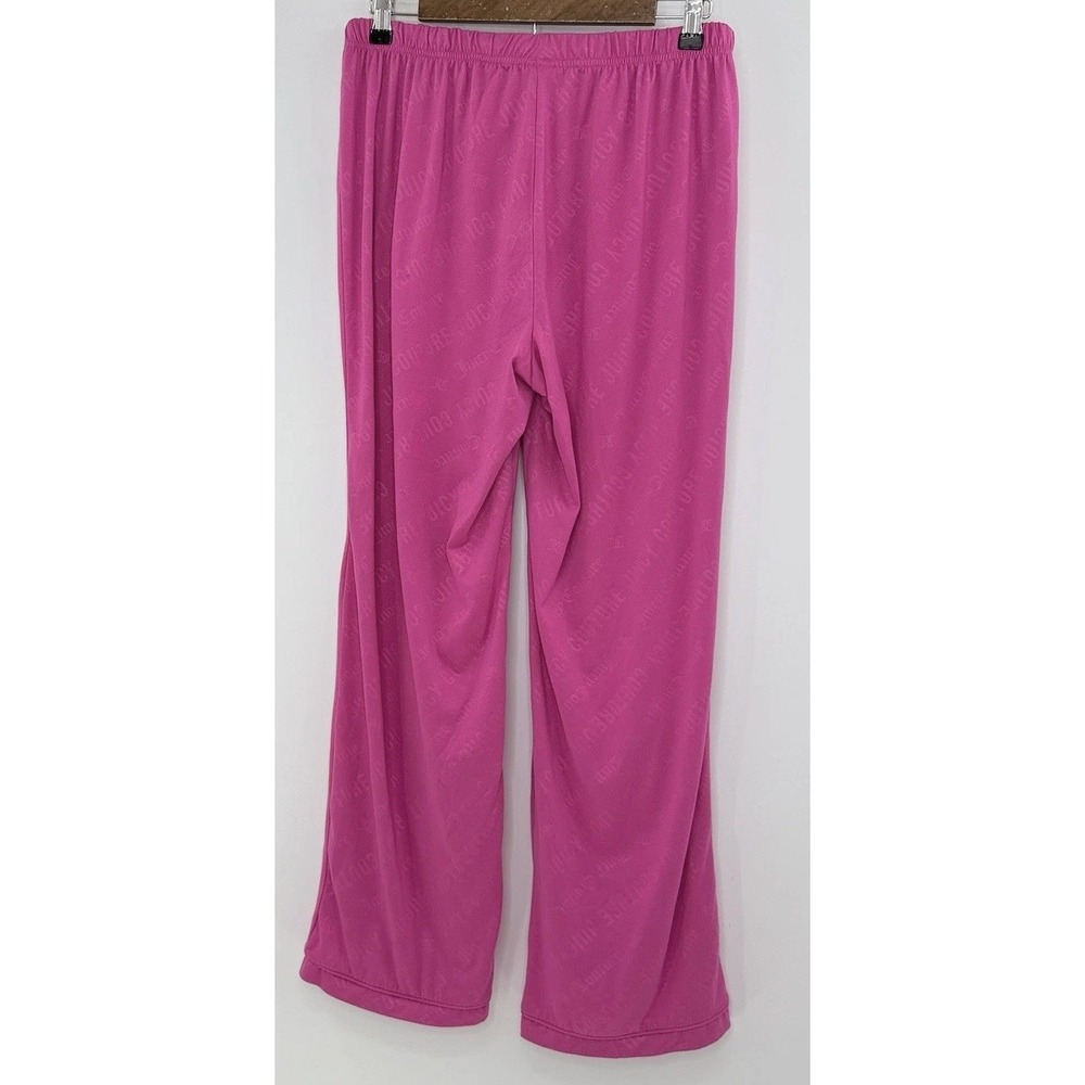 Juicy Couture Women's Bright Pink Soft Pajamas Pants Sz L Embellished Y2K Vibes - Picture 2 of 11